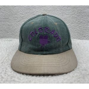 VTG 25th Colorado Film‎ Festival Hat Mens OSFM Strap Back Green Purple 1999 Y2K